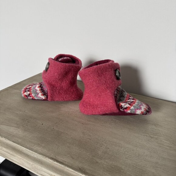 Hand made fleece baby toddler slippers nordic hook and loop 24 months - Picture 4 of 9